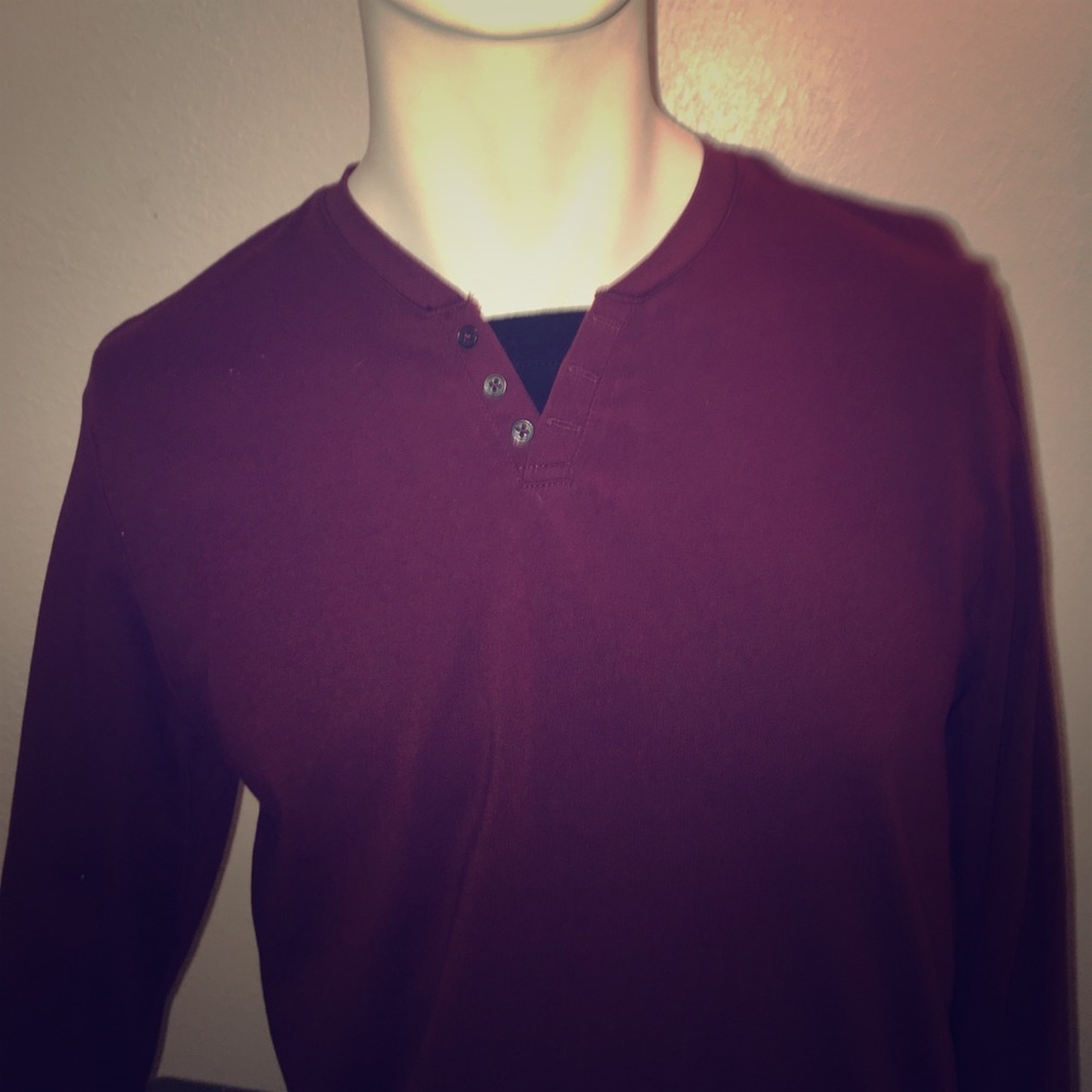 Burgundy Alfani long sleeve T-shirt